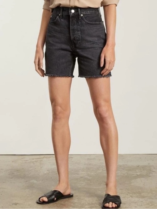 Everlane Pants - Everlane The Rigid Way High Jean Short Organic Cotton Cutoff Raw Hem Black 28